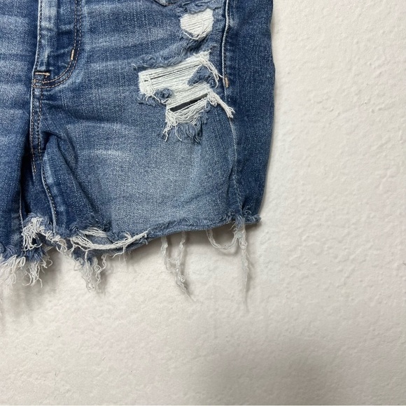 American Eagle Hi-Rise Shortie Distressed Cut Off Shorts - Picture 4 of 10